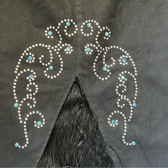 Vintage Boho Western Fringe High Low Skirt - Picture 8 of 16